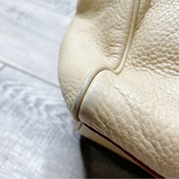 Kate Spade Bexley Anisha Pebbled Leather Turnlock Satchel Bag Nude Tan - Picture 5 of 8